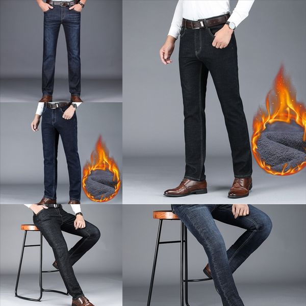 

bsoz laamei soft jeans for buttons skinny quality denim pants newly designer men brand straight fit man long pants stretch jeans, Blue