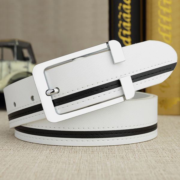 

cowhide designer luxury belt men casual waist strap leather pin buckle white ceinture hommer belts for men pants band ceinture, Black;brown