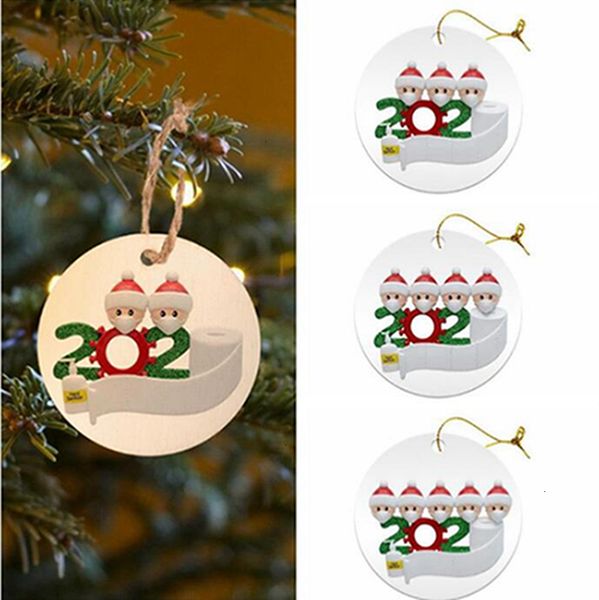 

2020 round quarantine christmas ornament decoration gift personalized family of 2 3 4 5 6 7 ornament hanging xmas tree decorations iia646