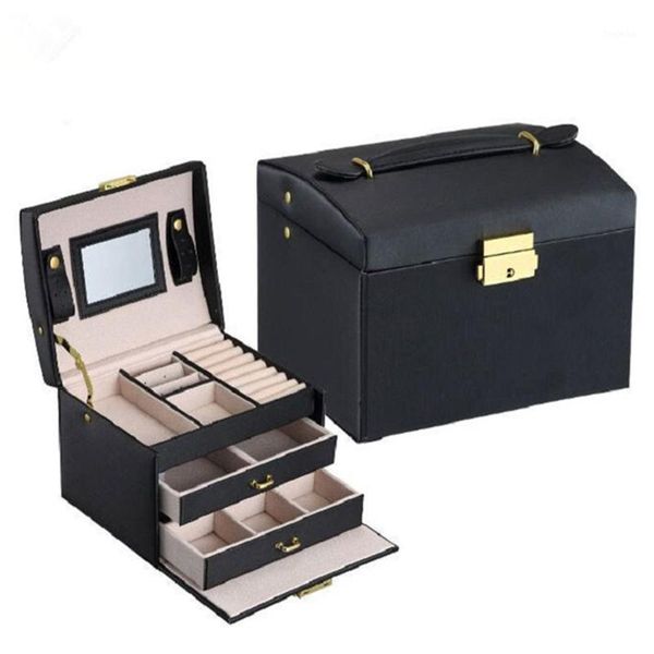 

jewelry packaging box casket box for jewelry exquisite makeup case organizer container boxes graduation birthday gift1