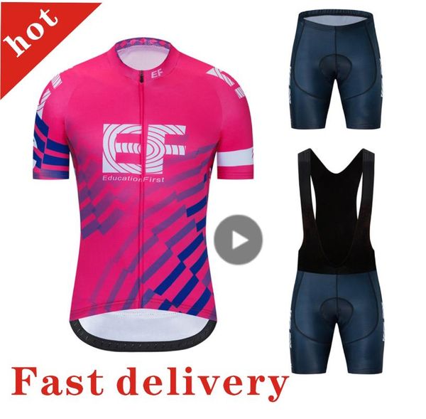 

men's cycling wear cycling jersey body suit skinsuit with power band ef education first team 9d gel pad nw, Black;blue