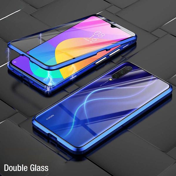 

metal magnetic adsorption case for xiaomi mi cc9 cc9e double sided tempered glass phone back magnet cover micc9 e clear h jllfin