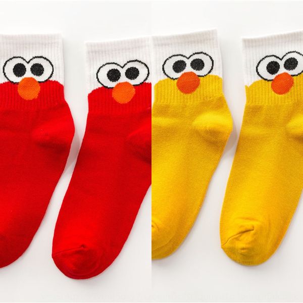 

the same voice sesame street children's cartoon and socks big eyestiktoksouth korea's middle sockslovely socks 9lz8b, Black