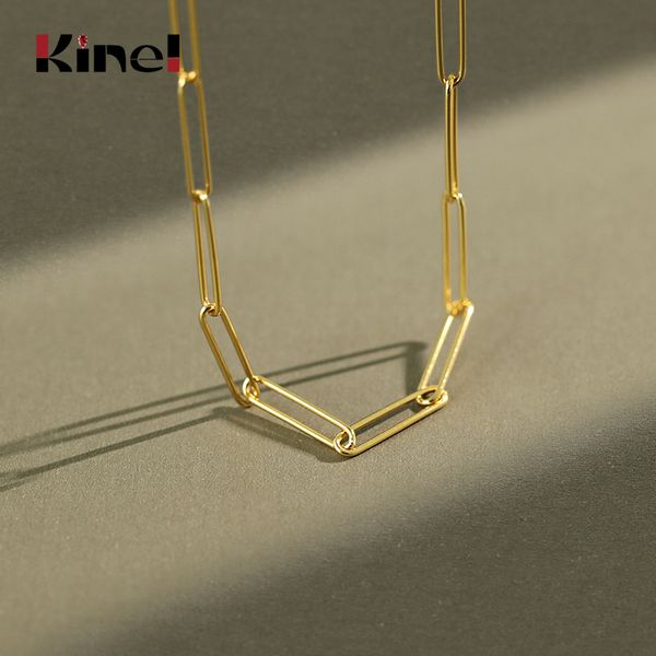 

necklaces link kinel women classic chain s925 for sterling gold 925 silver choker necklace fine jewelry