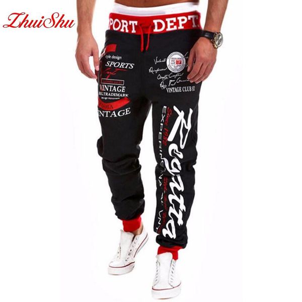 

new men's overalls sweatpants jogger hip-hop men's casual fashion teen wolf street pants alone hombre trend joggers streetwear, Black