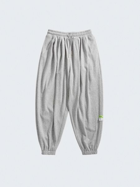 

men drawstring waist sweatpants 99i9#, Black