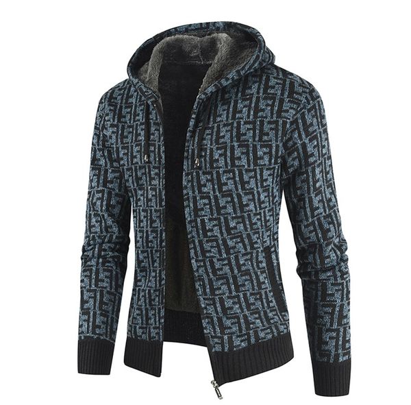 

selling 2020 mens winter coats europe america mens jacket plush cardigan sweater mens designer hooded knitting jackets fashion ff coats, Black;brown