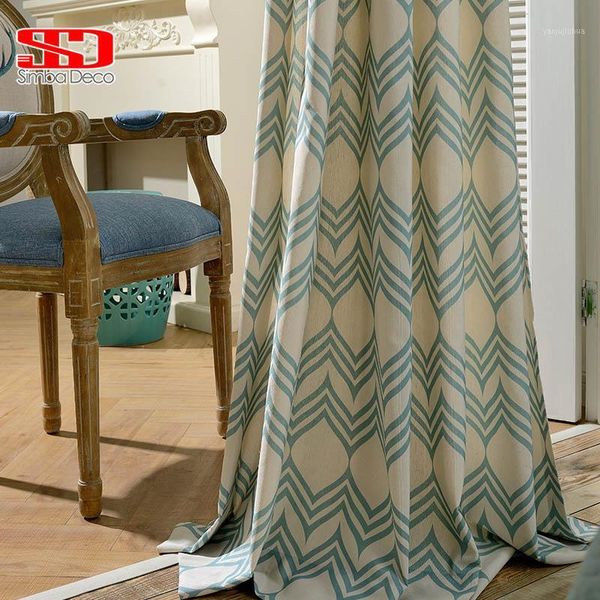 

green blackout curtains for living room geometric wave modern cotton roman blinds kids panels drapes for bedroom window1