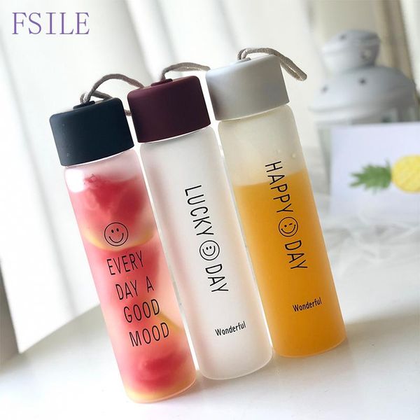 

portable glass included drink cover container frosted water contracted smile bottle cup cup bottle qylxor mywjqq