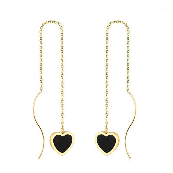

luxukisskids stainless steel statement dangle earring with cute heart shell dangle earrings for girl women fashion jewelry1, Silver