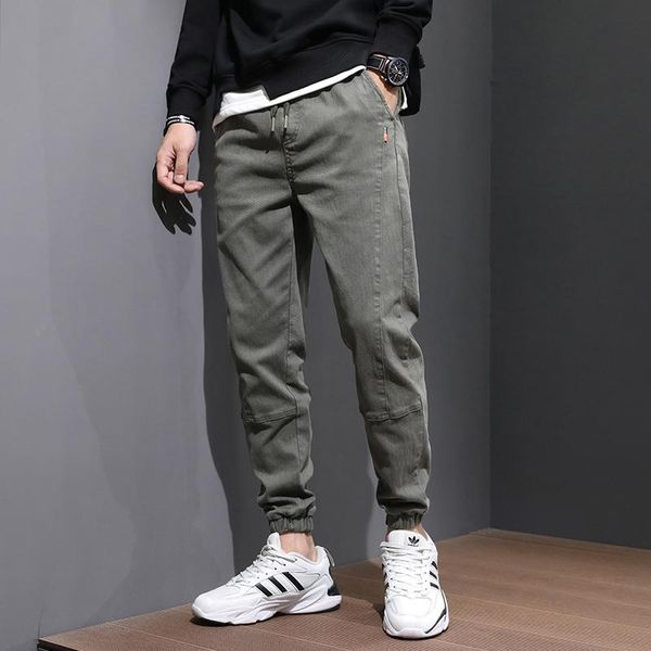 

men's jeans japanese vintage fashion men spliced designer casual cargo pants homme streetwear hip hop joggers harem trousers, Blue