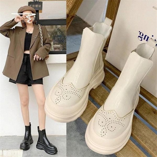

spring autumn women boots shoes ladies female brand fashion casual designer platform wedges luxury ankle woman boots for women #ov1s, Black