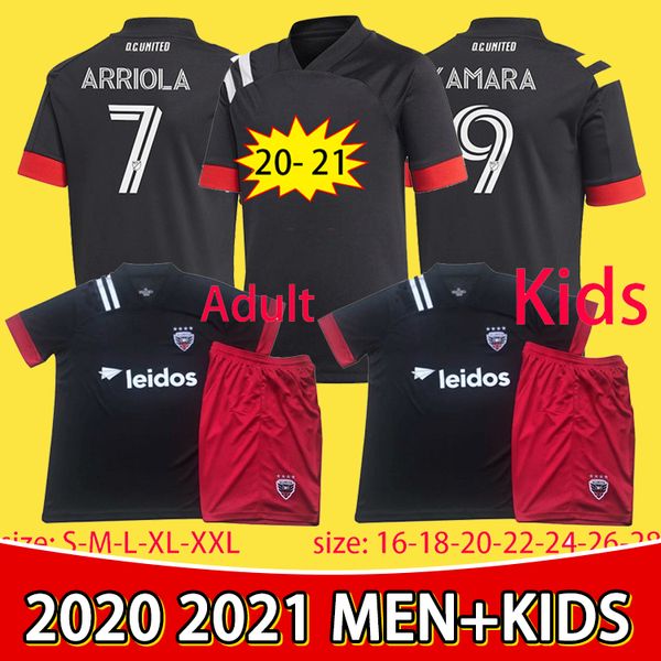 

new 20 21 dc d.c. united kids soccer jerseys 2020 d c home gressel 31 flores 10 arriola 7 kamara 9 mls jersey football shirts, Black;yellow