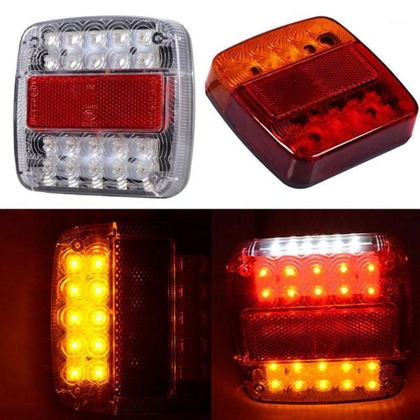 

emergency lights 1pcs 12v trailer truck caravan 26 led taillight tail light turn signal indicator brake slamp number plate rear reverse1