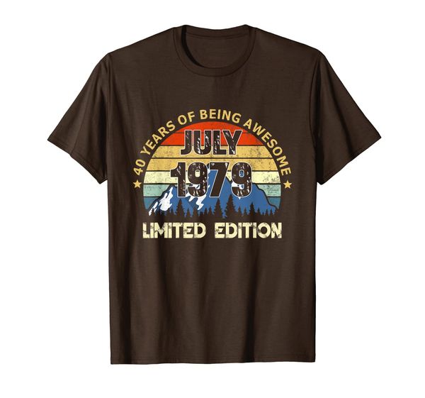 

born in july 1979 40 years old 40th birthday gift t-shirt, White;black