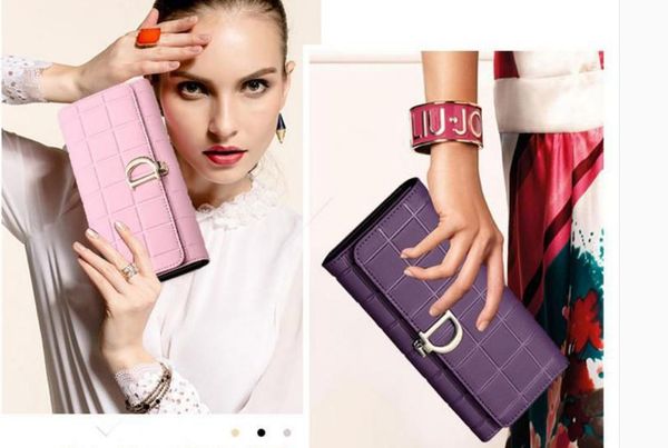 

2021 new style fashion women's long wallet@1, Red;black