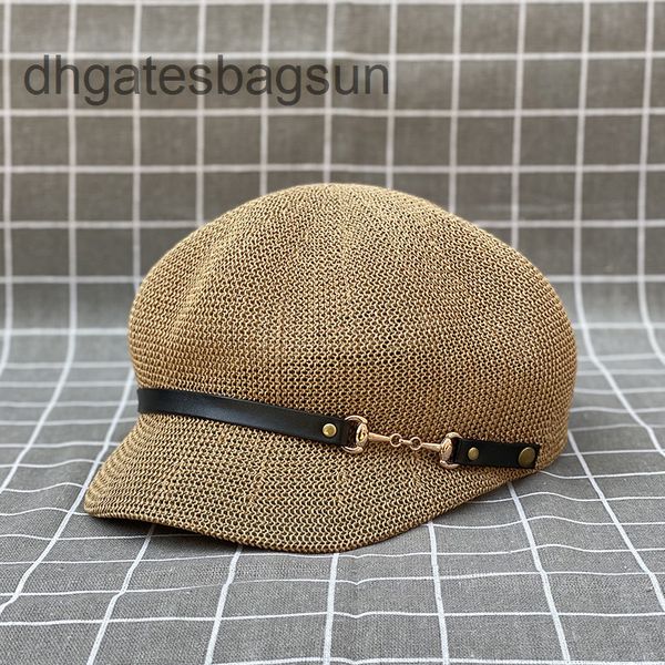 

brand cap carvesface showing grass woven dome octagonal hat women's korean version tidal spring summer sunscreen versatile duck tongue, Blue;gray