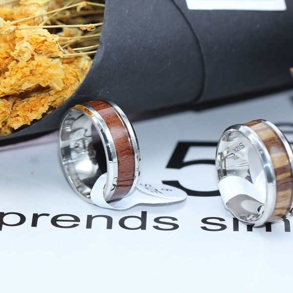 

factory85hoquality men s wooden titanium steel ring high for women fashion jewelry in bulk, Silver