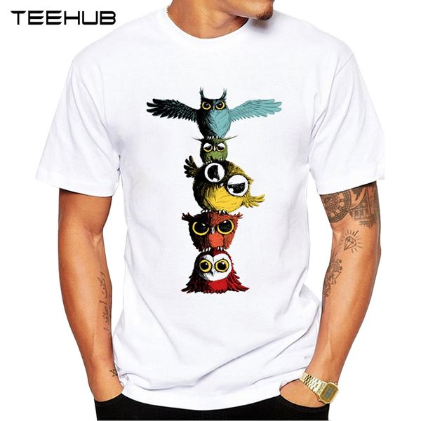 

teehub owl totem print t shirt fashion casual fitness cool men's t shirt summer short sleeve men clothing sport hooded sweatshirt hoodi