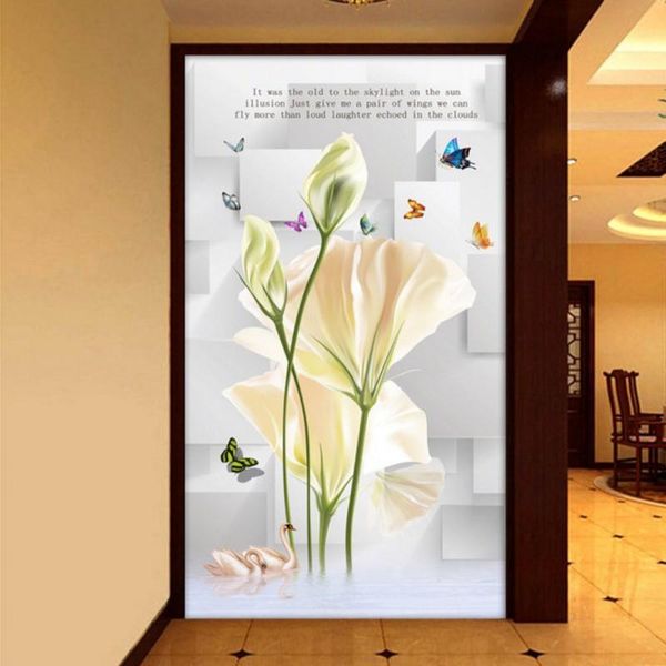 

dropship custom p wallpaper water carnation entrance paintings lobby wallpaper studio office mural wall papers home decor