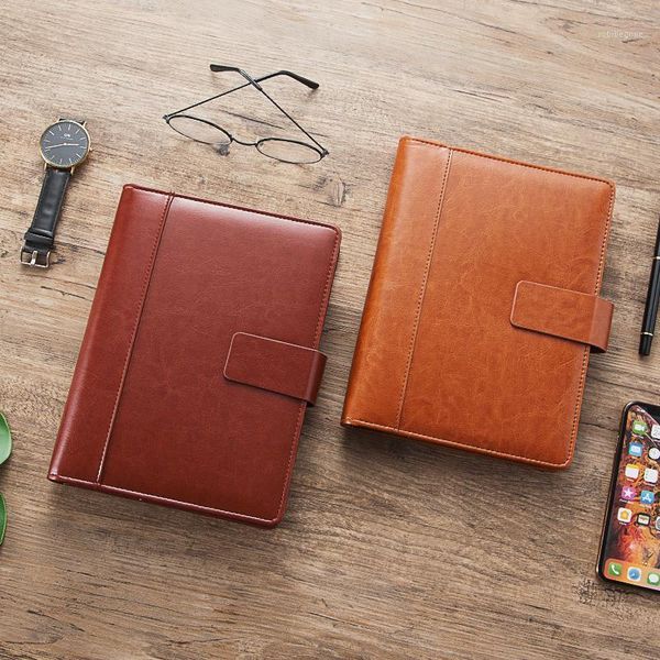 

notepads a5 ring binder pu leather notebooks planner1, Purple;pink