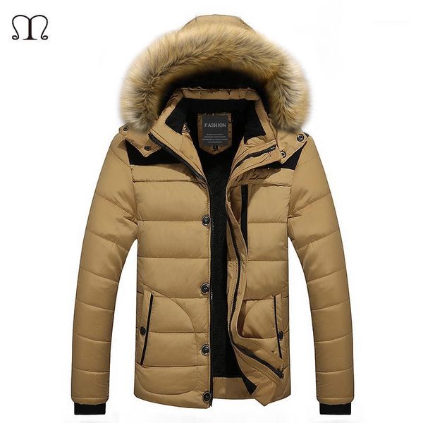 

winter jacket men brand clothing fashion casual slim thick warm mens coats parkas solid overcoats male clothes large size 6xl1, Tan;black