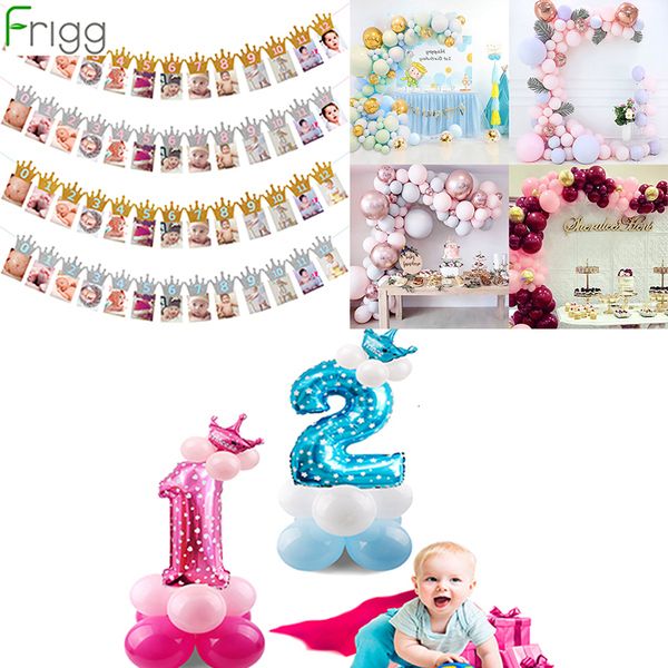 

frigg 1st 2st happy kids boy girl baby shower decor one birthday banner balloons 1 year party favors