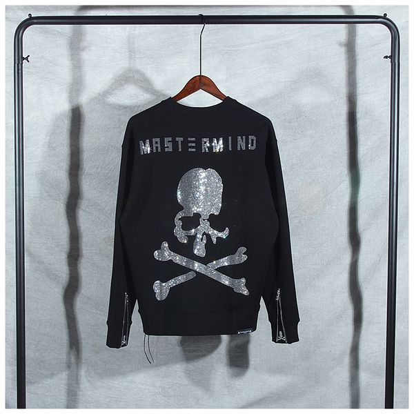 

2021 japanese brand mmj diamond skull long sleeve men's and women's winter new street hip hop o-neck hoodie 2njl, Black