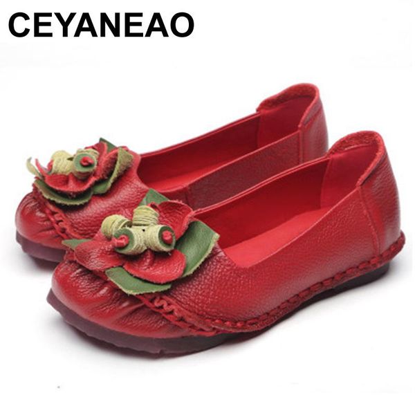 

ceyaneao woman shoes genuine leather flat shoes autumn fashion casual comfortable cotton jacket loafers women's shoe plus sizes, Black