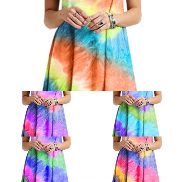 

приталенный красочный галстук-окрашенные 2020 лета новых женщин напечатанный 2020 летний новый женский платье приталенный красочное галстук, Black;gray