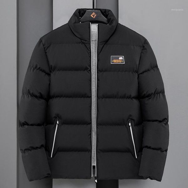 

zipper down jacket men thicken polyester hooded casual oversized jacket long sleeve veste homme hiver winter coat de50mmf1, Black
