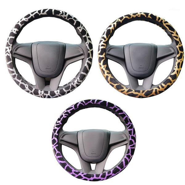 

universal soft warm plush covers plush steering wheel cover leopard fashion steering wheel car styling interior accessories1