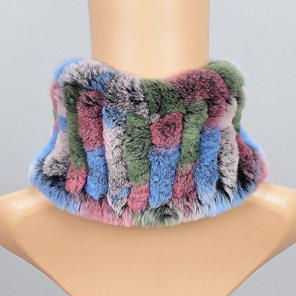 

scarves women's winter fur scarf rex woven warm elastic pullover collar, Blue;gray