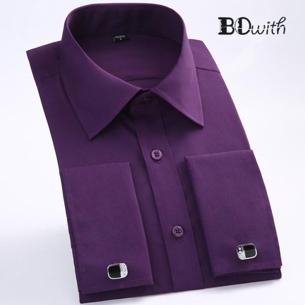 

dark purple striped french cufflink men shirt long sleeved shirt male social business dress work men business shirts formal 4xl1, White;black