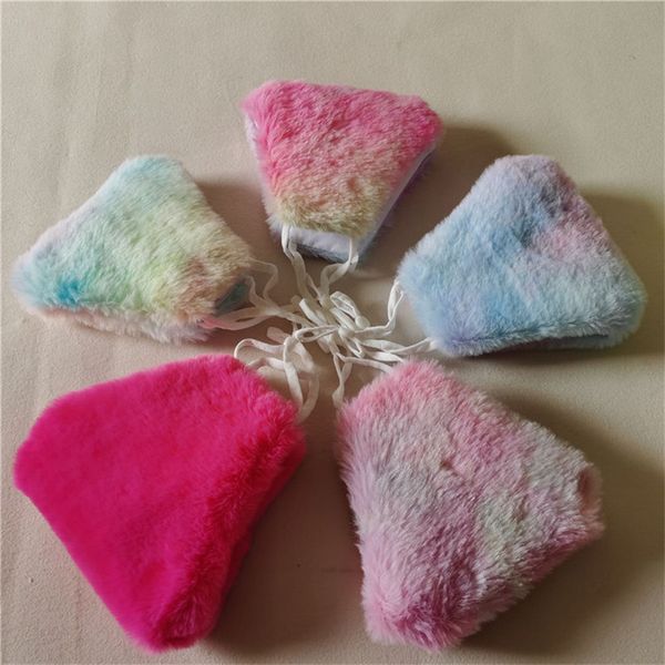 

winter warm plush face mask tie dye designer 3d mouth cover adults outdoor keep warm cycling dustproof mask adjustable mouth-muffle e102303