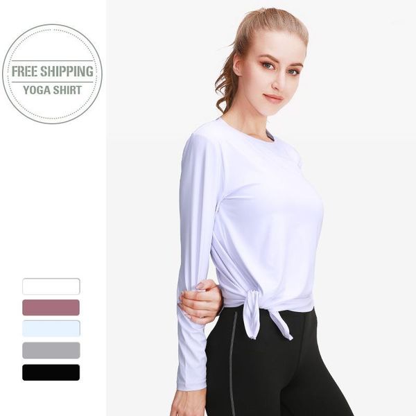 

sports gym women long sleeve running t shirt quick dry fitness workout jogging jogger breathable exercises female 20201, White;red