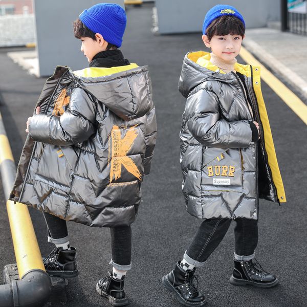 

одежда одежда для мальчиков одежда утолщенной средней и большой детский вниз хлопка ватник зимней одежды новый, Blue;gray