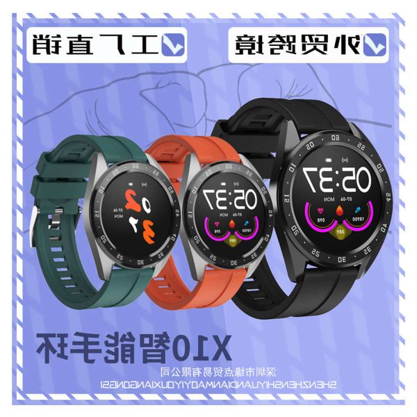 

new x10 smart watch single touch call information reminder heart rate blood prsure oxygen monitoring color screen br