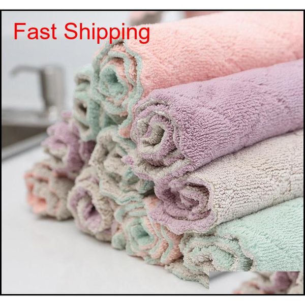 

kitchen cleaning wiping rags dish cleaning cloths water absorption anti-grease dish cloth microfiber color washi qylrtn ppshop01