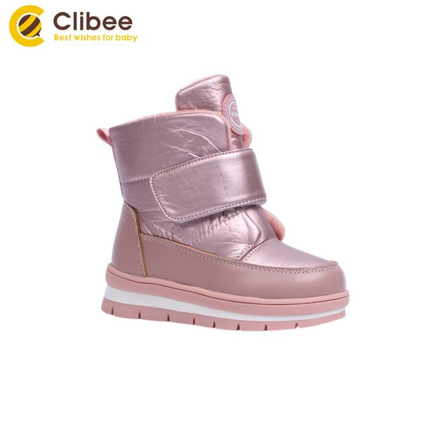 

clibee girls boys winter snow boots kids warm waterproof anti-slip anti-collision hight-cut outdoor shoes children boots 22-27 lj201203, Black;grey