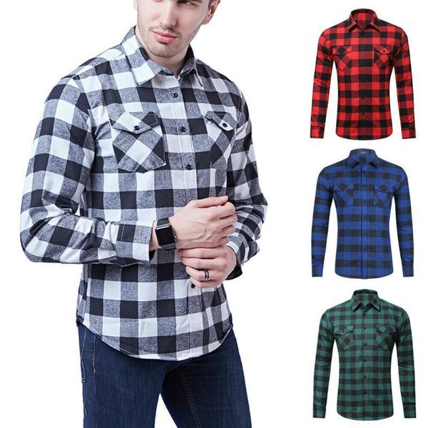 

luxury fashion men's slim fit shirt long sleeve button down casual plaid dress shirts casual shirt 1, White;black