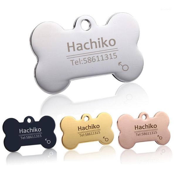 

dog tag,id card yvyoo engraving multiple languages pet cat collar accessories stainless steel id tag customized name telephone b021