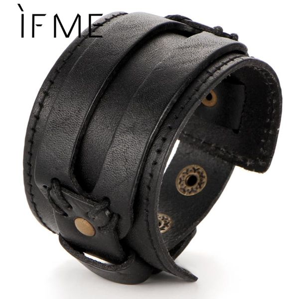 

tennis if me fashion men leather bracelet open cuff rope bangles & double wide black brown color vintage punk jewelry, Golden;silver