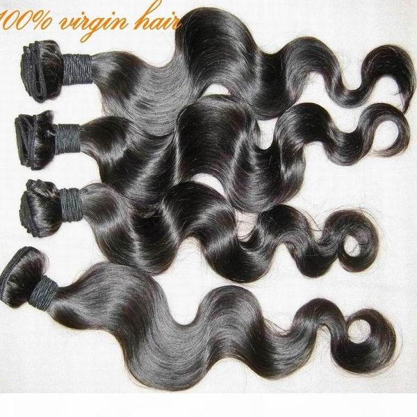 

seller 4pcs lot body wave human hair weave virgin human hair bundles burmese 8a, Black