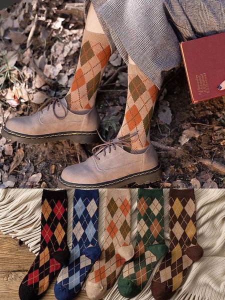 

2021british style women's pile socks cotton stockings in autumn and winter, Black