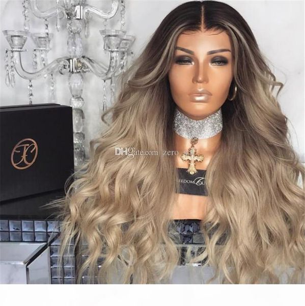 

#1bt#18 full lace blonde human hair wigs curly brazilian ombre full lace wig with natural hairline baby hair for fashion women, Black;brown