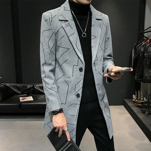 

2020 winter men of wool long woolen coat 7whn, Black;brown