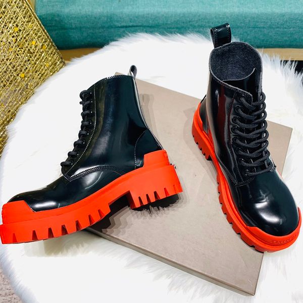 

winter lace-up fashion lady short bottes black motorcycle ankle women booties designer platform shoes 3 colors