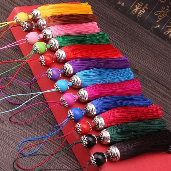 

2pcs lot silk tassel fringe brush sling tassels trim with beads pendant for sew curtains jewelry accessories diy wedding decor h bbyjix
