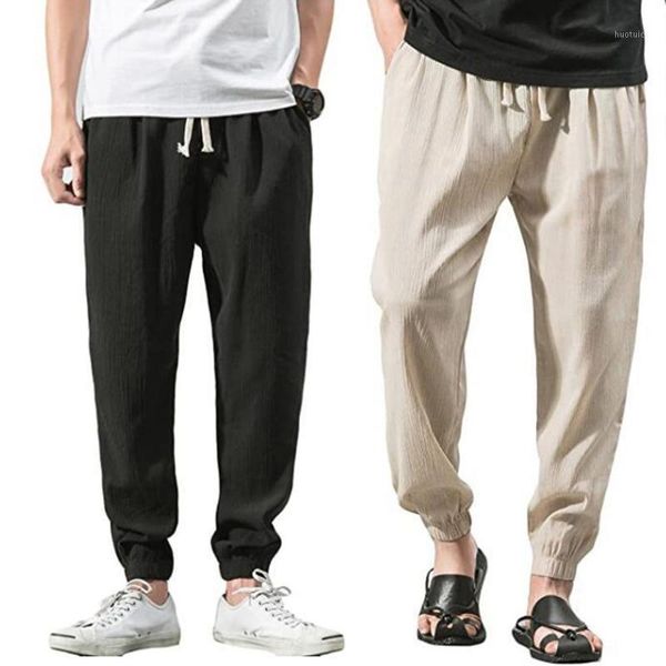 

men cargo drawstring pants fashion solid color waistband lace up ladies leggings pants casual male cargo pants trousers d301, Black